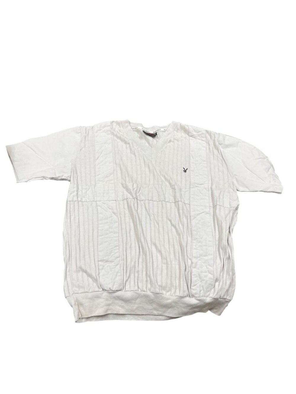 Playboy vintage mens gray casual v neck shirt sz L SKU 10-660